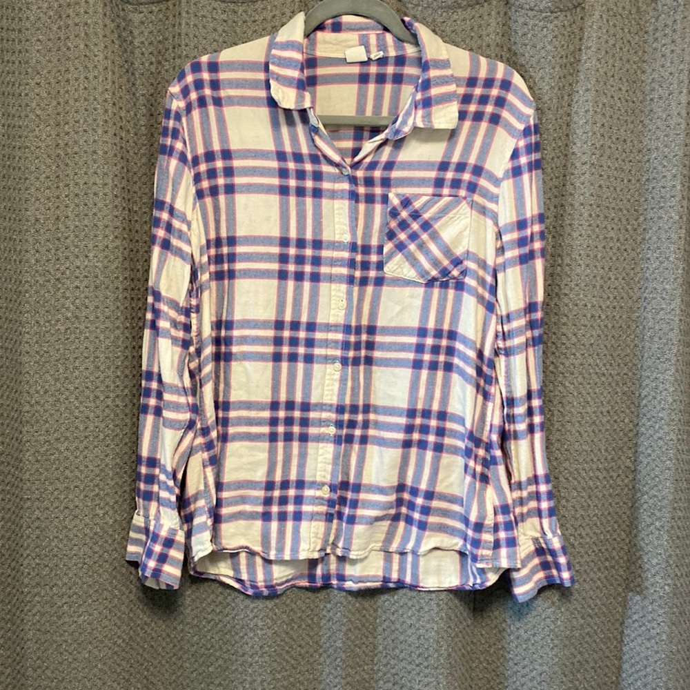 GAP long sleeve plaid shirt size large